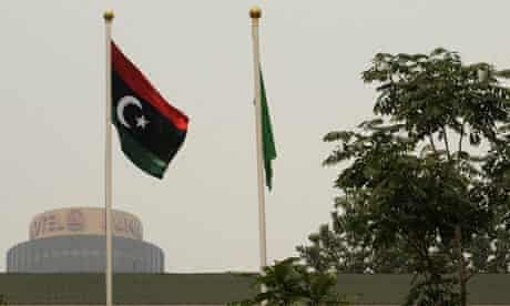 Libyan rebel flag in Beijing