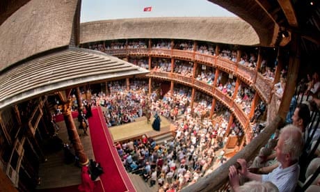 The Globe theatre hosting a performance of Henry VIII