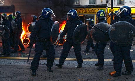 Riot police in Hackney