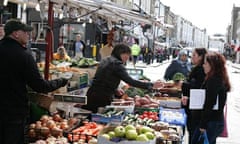 A fruit and vegetable stall on Portobello Road