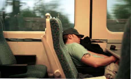 Sleeping on the train.