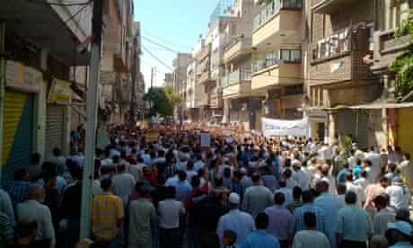 Protesters in Homs