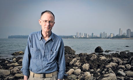 William Gibson on a beach near Vancouver