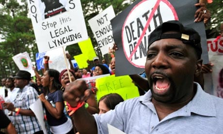 Troy Davis protesters in Jackson, Georgia