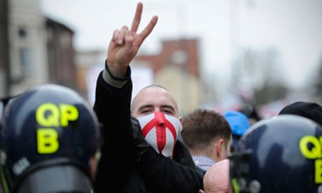 A member of the right-wing EDL (English
