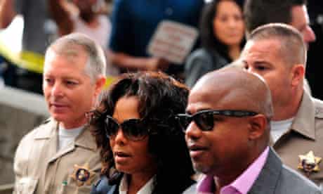 Janet and Randy Jackson outside court on the second day of the trial