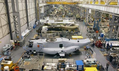 Osprey assembly line at Boeing