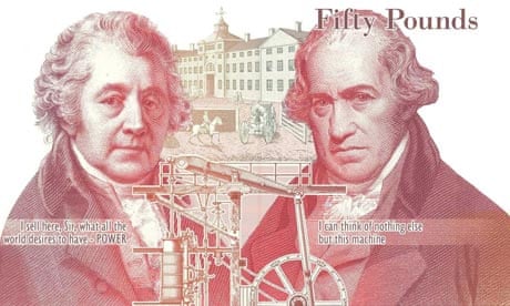New £50 note celebrating Matthew Boulton and James Watt