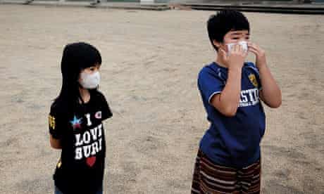 Fukushima nuclear accident: Fu Nishikata, 8, and her brother Kaito, 12