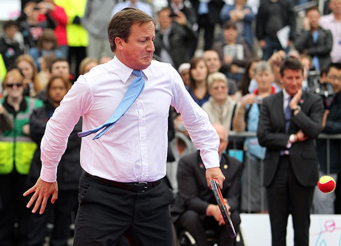Love All David Cameron Plays Tennis Against Boris Johnson Politics The Guardian