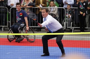 Love All David Cameron Plays Tennis Against Boris Johnson Politics The Guardian