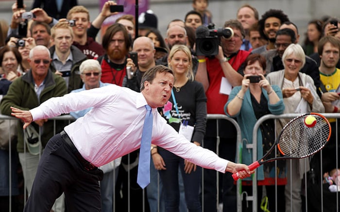 Love All David Cameron Plays Tennis Against Boris Johnson Politics The Guardian