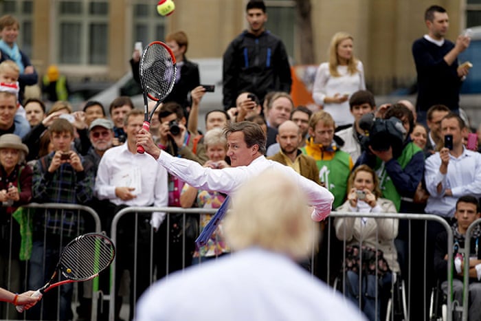 Love All David Cameron Plays Tennis Against Boris Johnson Politics The Guardian