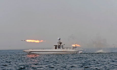 Iranian warship fires a missile during naval exercises 30/12/11 