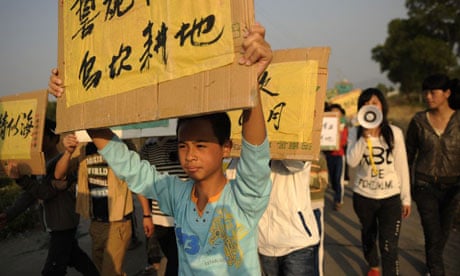 Residents of Wukan during the protest against illegal land grabs. 
