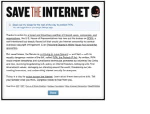 SOPA web protests: tumblr makes a protest against SOPA on 17th January 2011