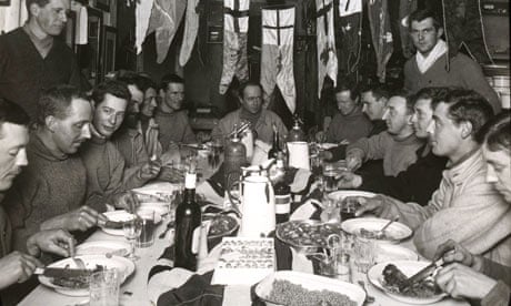 Captain Scott and members of the Terra Nova expedition celebrate his 43rd birthday