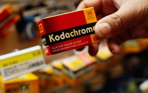 Kodak: 22 June 2009: A saleswoman holds a box of Kodachrome film
