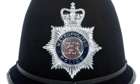 a cut out of a uk police helmet. Image shot 2008. Exact date unknown.