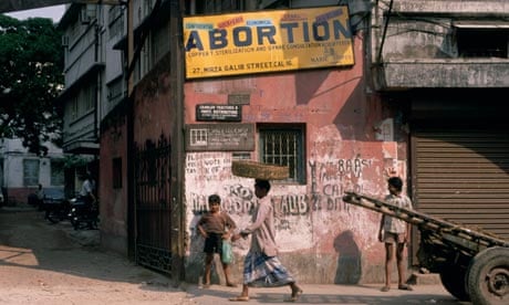 An abortion sign in Calcutta, India