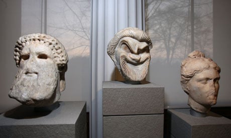 masks from the greek and roman galleries display