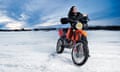 Ross Noble motorbiking on ice in Iceland