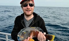 Charlie Brooker fishing off Australia
