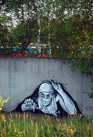 P183 the Russian Banksy: Street art of P183, known as the Russian Banksy, Moscow, Russia - Jan 2012