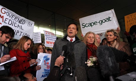 Andrew Wakefield outside the GMC 