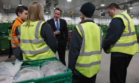 David Cameron talks to factory workers