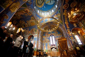 Serbian Lazarica Church: Serbian Orthodox Christians celebrating the Nativity of Christ