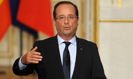French President Francois Hollande speaks during a news conference at the Elysee Palace on October 10, 2012 in Paris, France. 