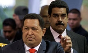 Hugo Chávez and Nicolas Maduro