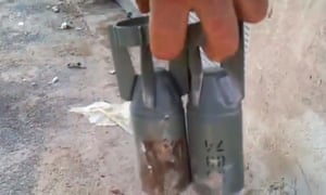 Cluster bombs dropped last week on Tamanea, Syria.