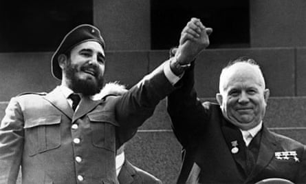 Fidal Castro with Nikita Khrushchev in Moscow, 1963