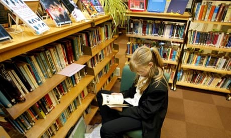 Pupil reading school library