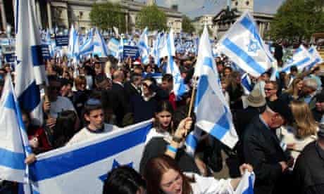 Israeli protesters in Trafalgar Square