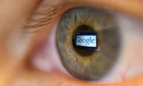 Google reflected in eye