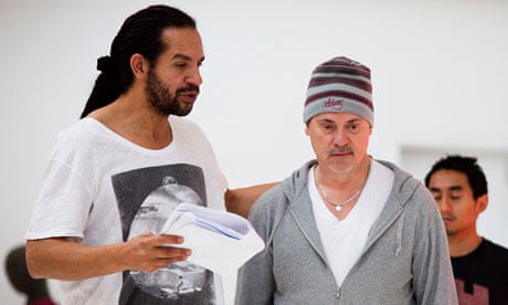 A rehearsal for the RSC's Orphan of Zhao. Joe Dixon as Tu'an Gu and Graham Turner as Dr Cheng