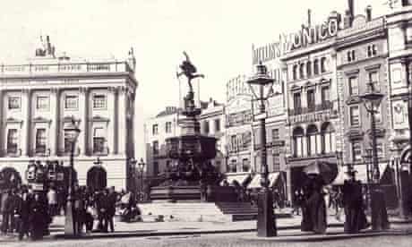 Eros statue Piccadilly Circus London, circa 1900