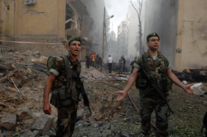 Beirut car Bomb: Lebanese soldiers secure the area