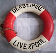 Derbyshire wreck lifebuoy Merseyside Maritime Museum