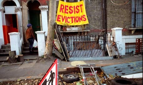 Protesting imminent eviction at Saint Agnes Place squat in Kennington South London
