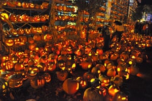 Pumpkins: 40,000 carved pumpkins were lit at a Pumpkin Fest in Chicago