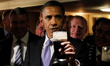 Barack Obama drinking Guinness