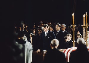 Robert F Kennedy: Edward Kennedy at the funeral of his brother Robert Kennedy on 8 June 1968