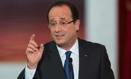French president François Hollande at the Élysée palace in Paris