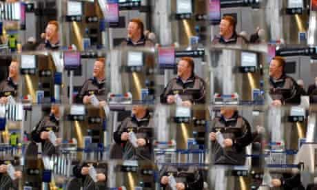 A man reflected in a series of mirrors