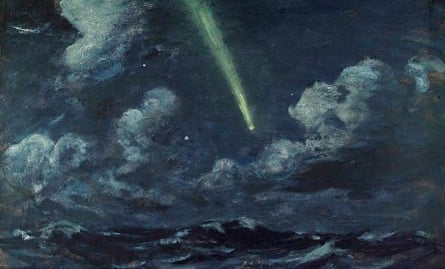 Painting of a comet over sea by Herbert Barnard John Everett