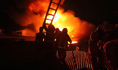 Firefighters tackle warehouse blaze